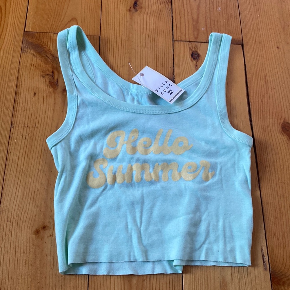 Cropped hello summer tank top